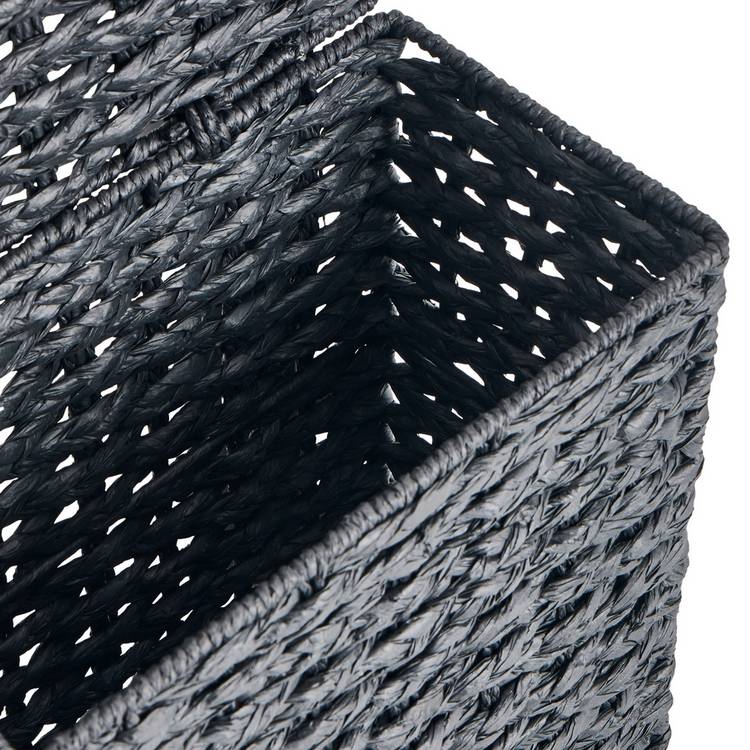 Argos Home woven toilet roll holder storage unit black, imported from the UK