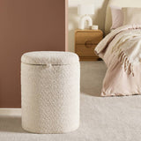 Argos Argos Home 60L Boucle Laundry Basket with Hinged Lid - Cream- Buy online at McGrocer