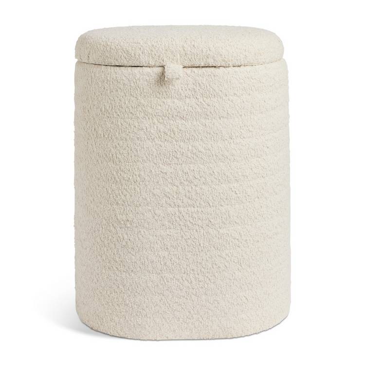 Argos Home boucle laundry basket 60L cream - British product