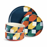 Habitat blue stoneware dinner set 12 piece, imported from the UK