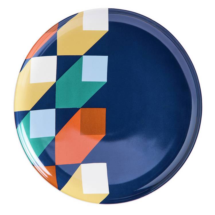 Habitat blue stoneware dinner set 12 piece, imported from the UK