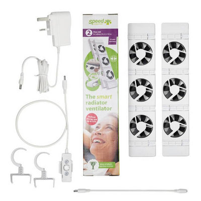 Argos SpeedComfort Cast Iron Radiator Fan Duo Set - White- Buy online at McGrocer