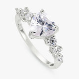 Revere heart cubic zirconia ring small - British product