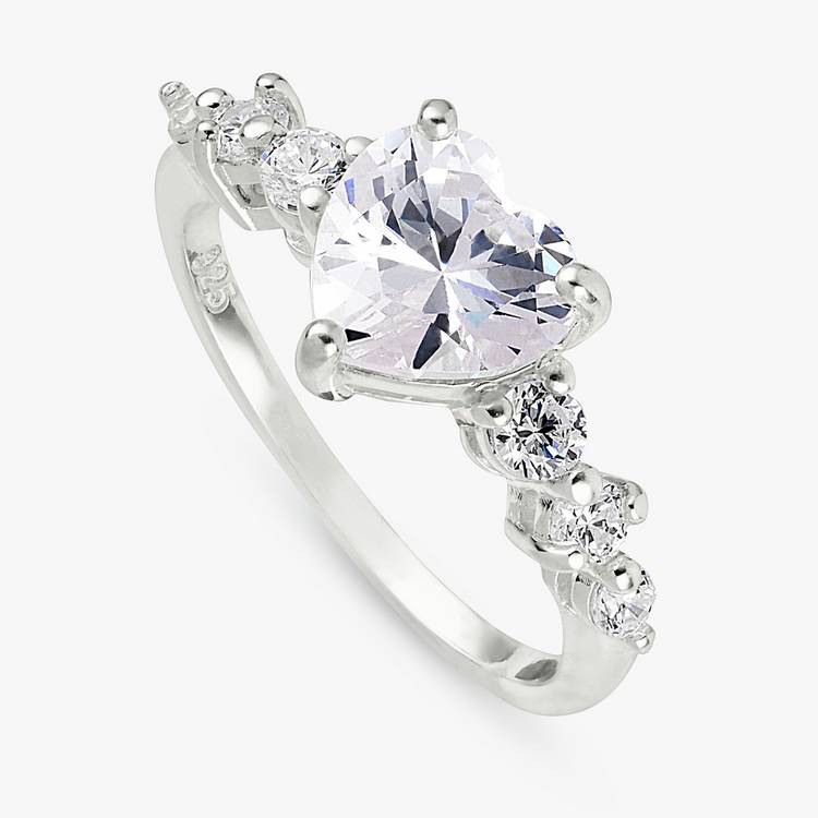 Revere heart cubic zirconia ring small - British product