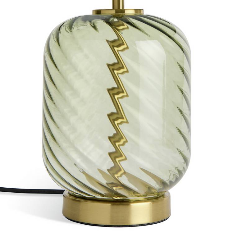 Argos Home green glass table lamp, UK version