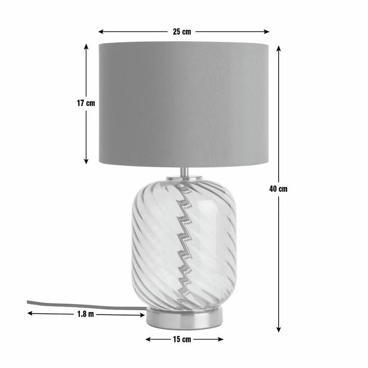 Argos Home green glass table lamp, UK version