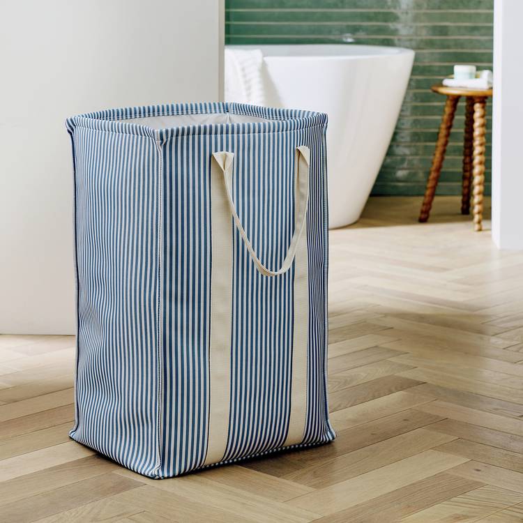 Argos Home coastal stripe laundry bag 70L (British brand)