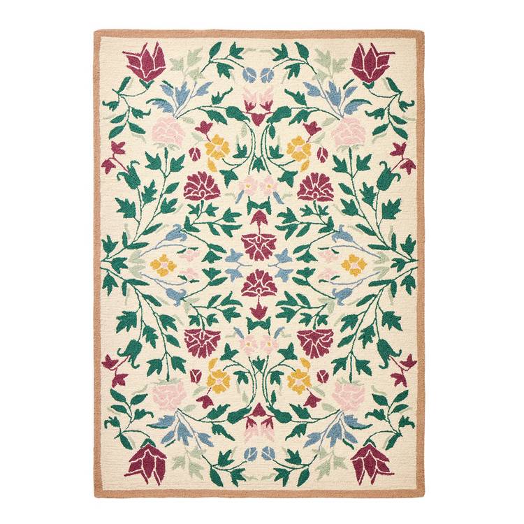 Argos Home country floral cream wool rug 120x170cm, UK version