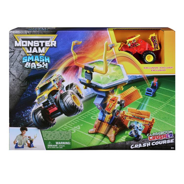 Monster Jam Smash & Bash Classroom Crushers playset - British product