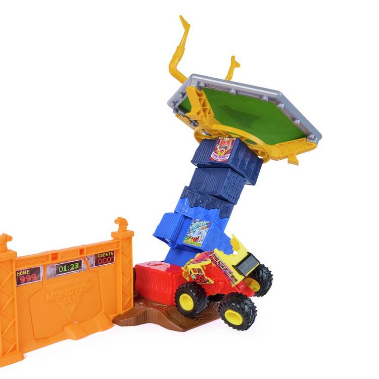 Monster Jam Smash & Bash Classroom Crushers playset - British product