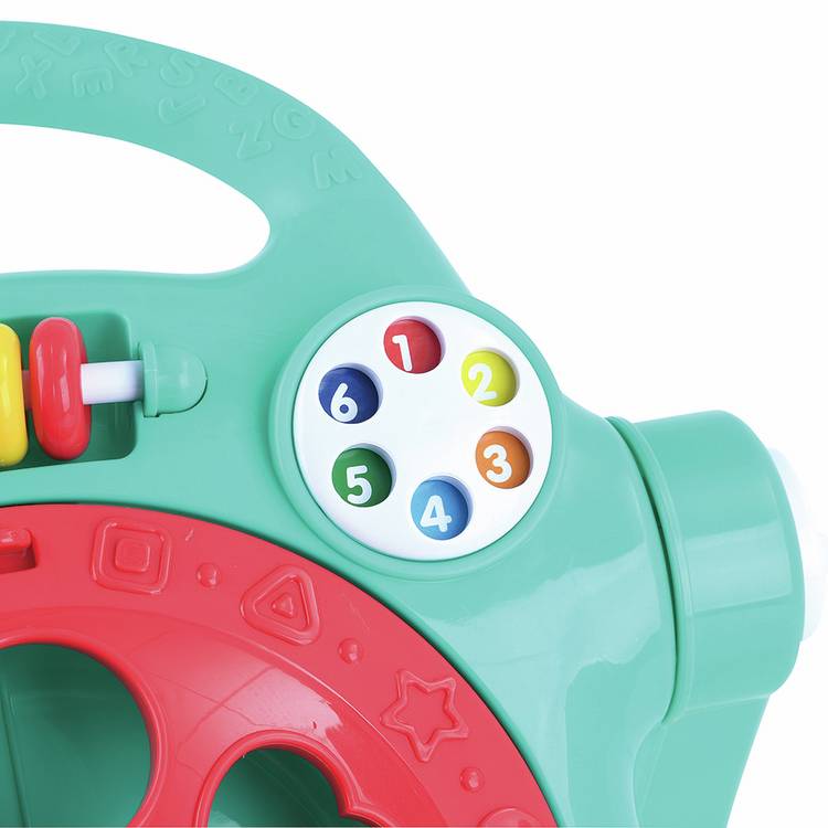 Chad Valley Lights & Tunes baby walker in teal, UK version