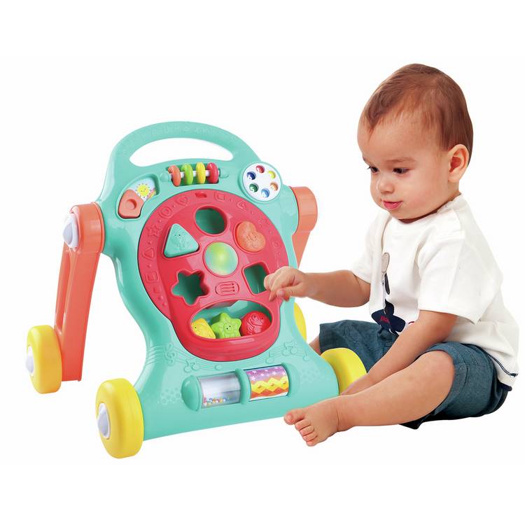 Chad Valley Lights & Tunes baby walker in teal, UK version