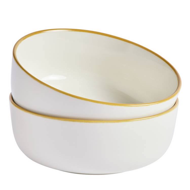 Argos Home mustard rim dinner set 12 piece, imported from the UK