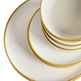 Argos Home mustard rim dinner set 12 piece, imported from the UK