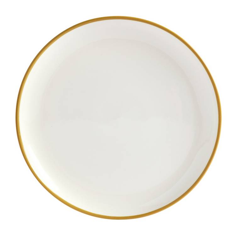 Argos Home mustard rim dinner set 12 piece, imported from the UK