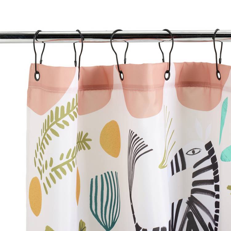 Habitat Global Animal antibacterial shower curtain 180x180cm - British product