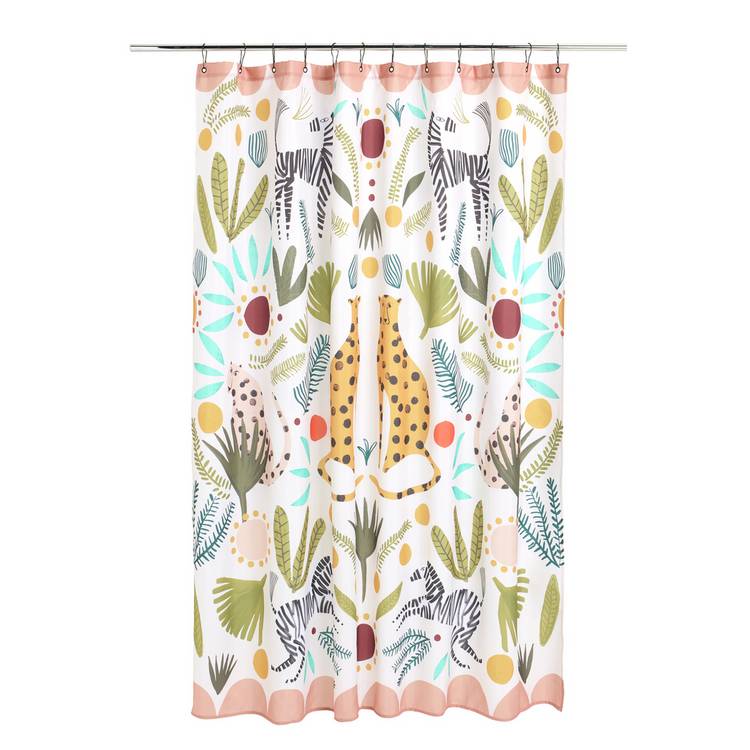 Habitat Global Animal antibacterial shower curtain 180x180cm - British product