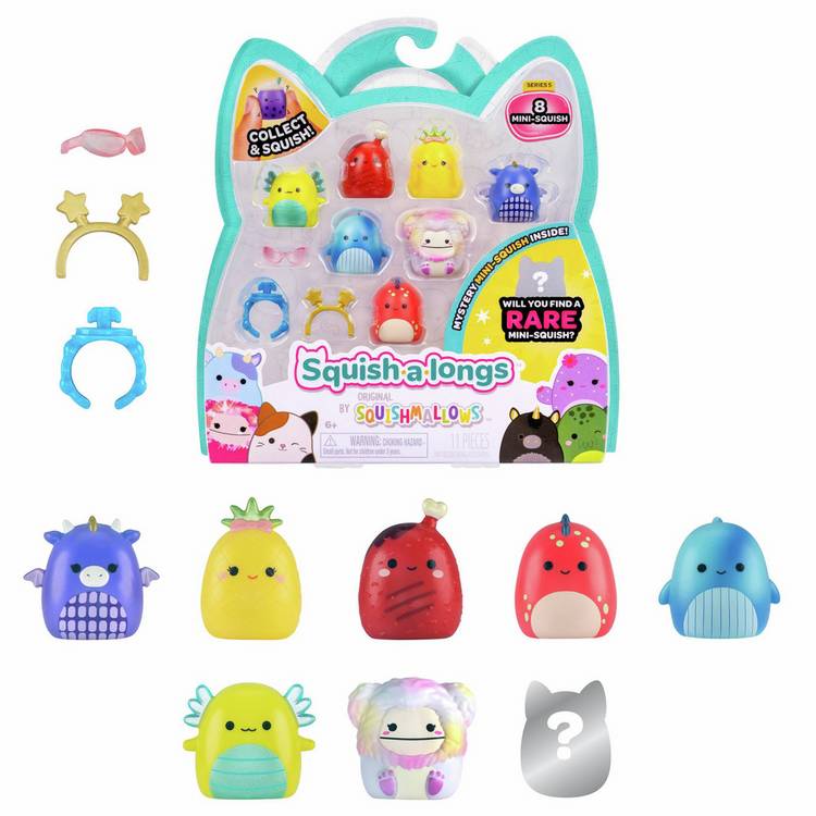 Squish-a-longs collectibles Style 3 Wave 5 pack of 8 (British brand)