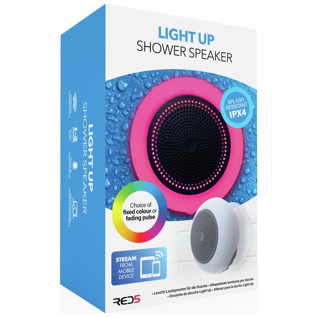RED5 Light Up Shower Speaker with Bluetooth, UK version
