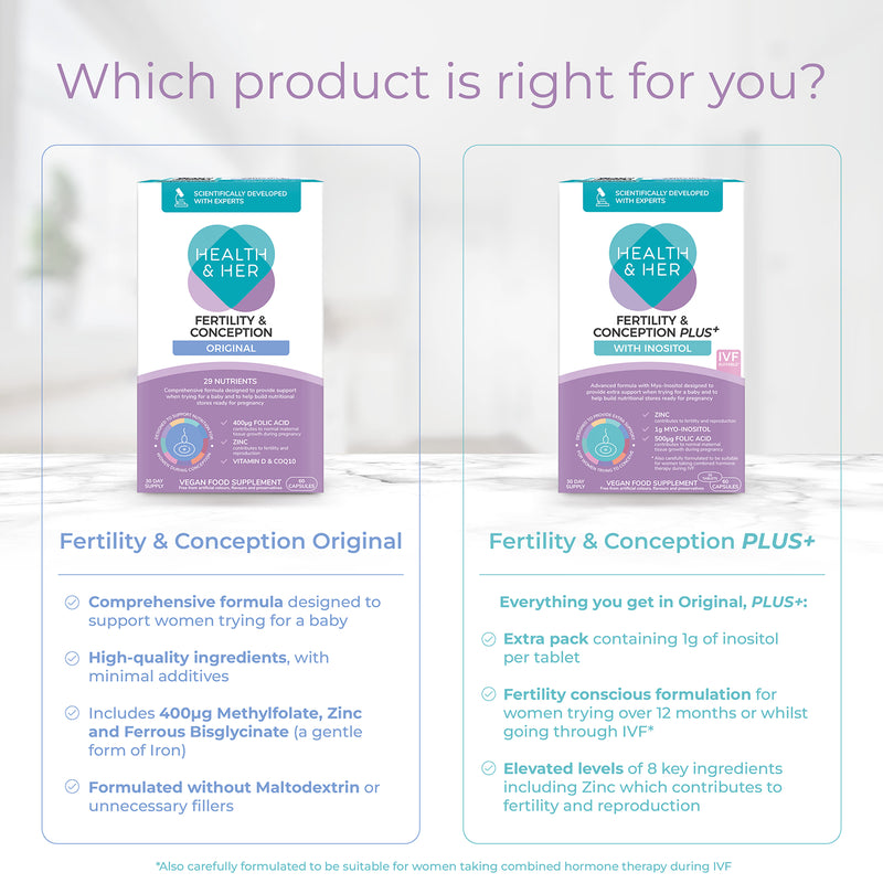 Health & Her Conception Plus 60 capsules 30 tablets - British product