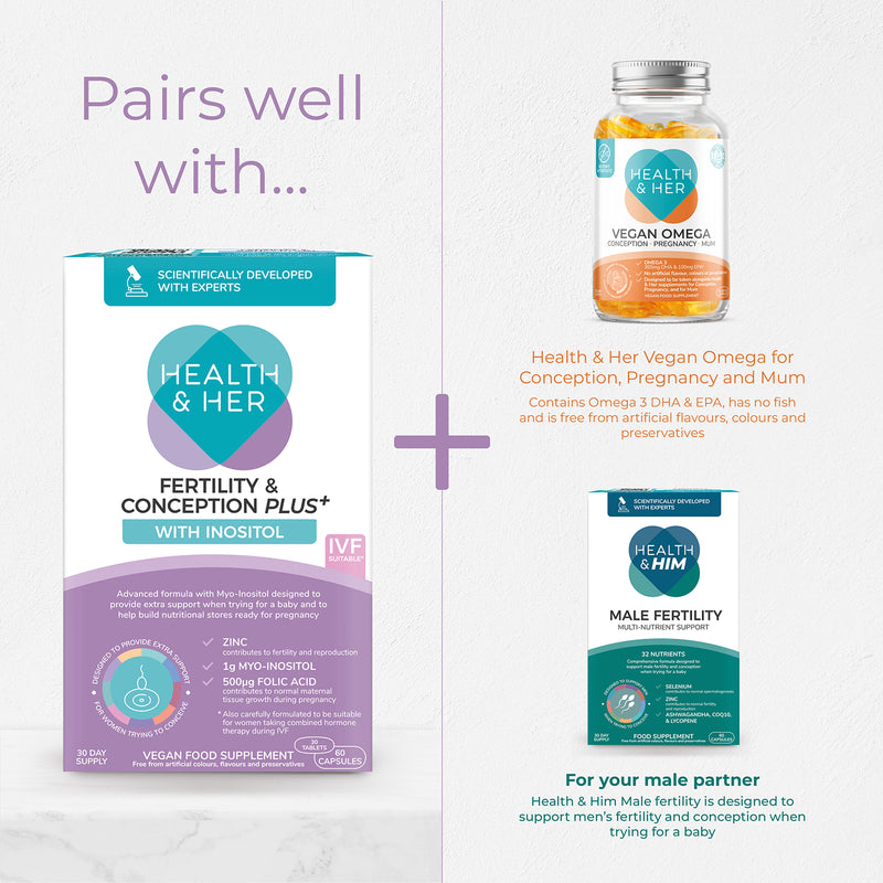 Health & Her Conception Plus 60 capsules 30 tablets - British product