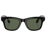 Ray-Ban Wayfarer Large smart glasses shiny black frame green lens, UK version