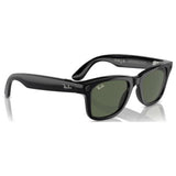 Ray-Ban Wayfarer Large smart glasses shiny black frame green lens, UK version