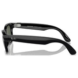 Ray-Ban Wayfarer Large smart glasses shiny black frame green lens, UK version