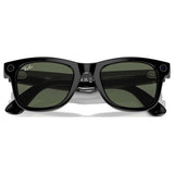 Ray-Ban Wayfarer Large smart glasses shiny black frame green lens, UK version