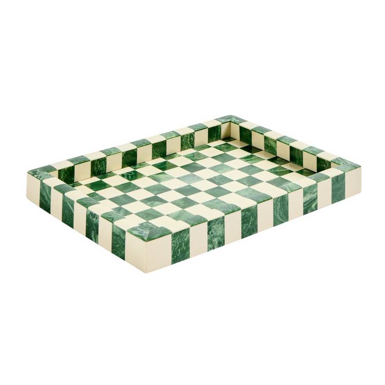 Habitat checkered green resin trinket tray, UK version