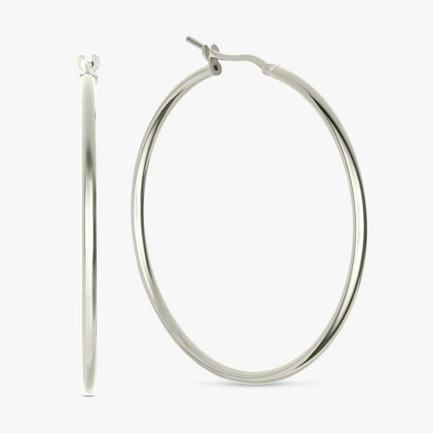 Revere polished hoop earrings 44mm, imported from the UK