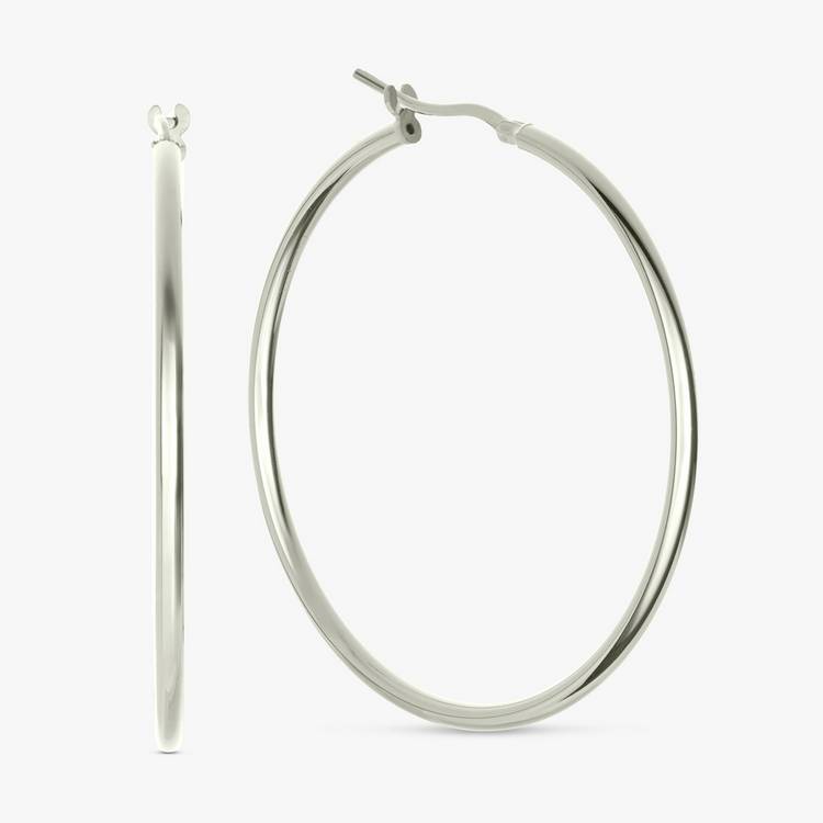 Revere polished hoop earrings 44mm, imported from the UK