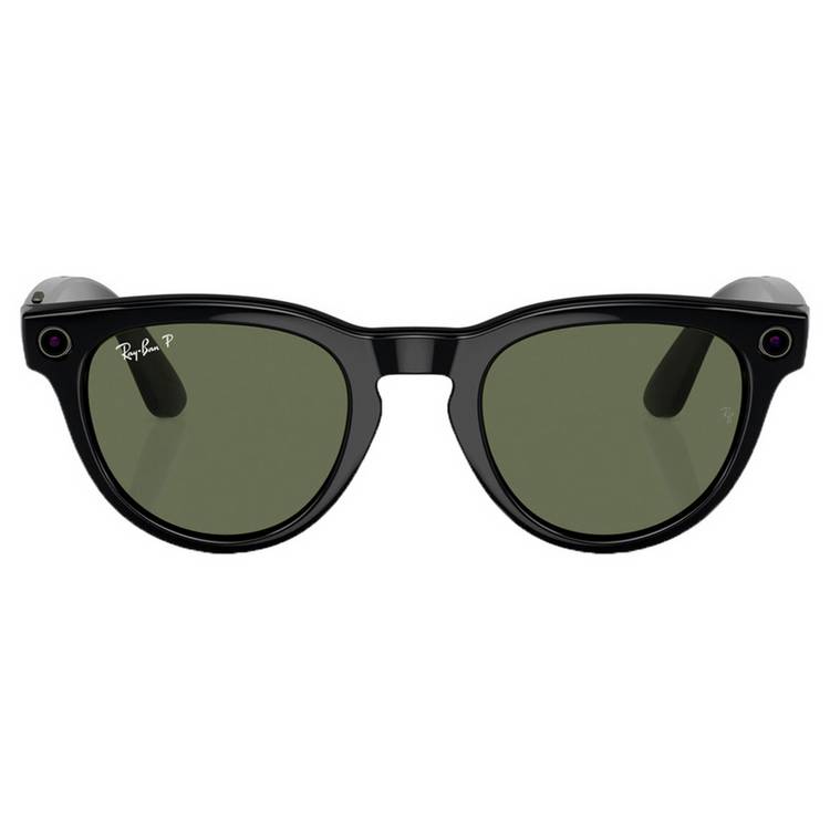 Ray-Ban smart glasses shiny black polarized green (British brand)