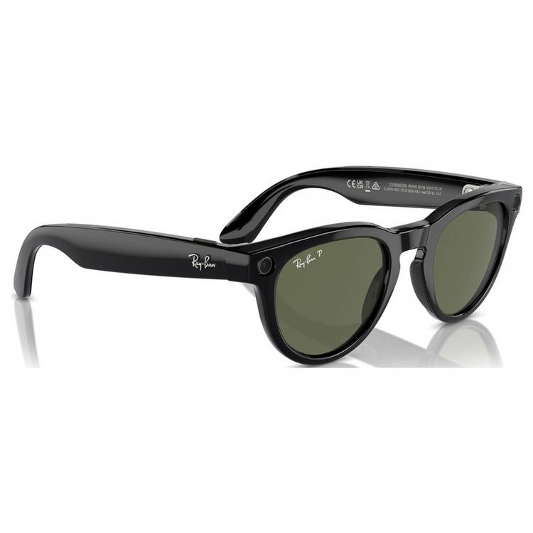 Ray-Ban smart glasses shiny black polarized green (British brand)