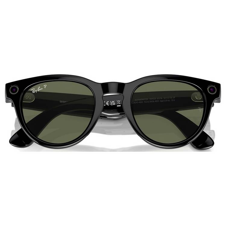 Ray-Ban smart glasses shiny black polarized green (British brand)