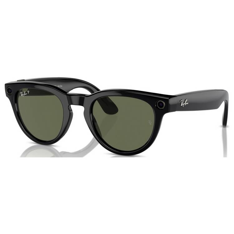 Ray-Ban smart glasses shiny black polarized green (British brand)