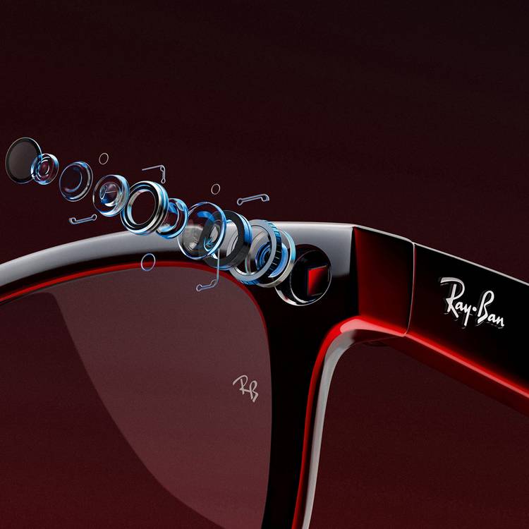 Ray-Ban smart glasses shiny black polarized green (British brand)