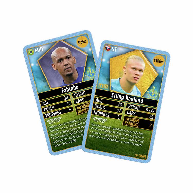 Top Trumps football stars card game, imported from the UK