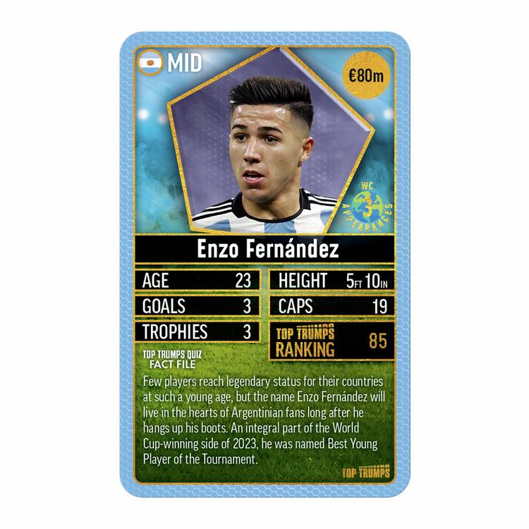 Top Trumps football stars card game, imported from the UK