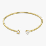 Revere gold plated sterling silver torque bangle with cubic zirconia, imported from the UK