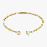 Revere gold plated sterling silver torque bangle with cubic zirconia, imported from the UK