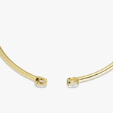 Revere gold plated sterling silver torque bangle with cubic zirconia, imported from the UK