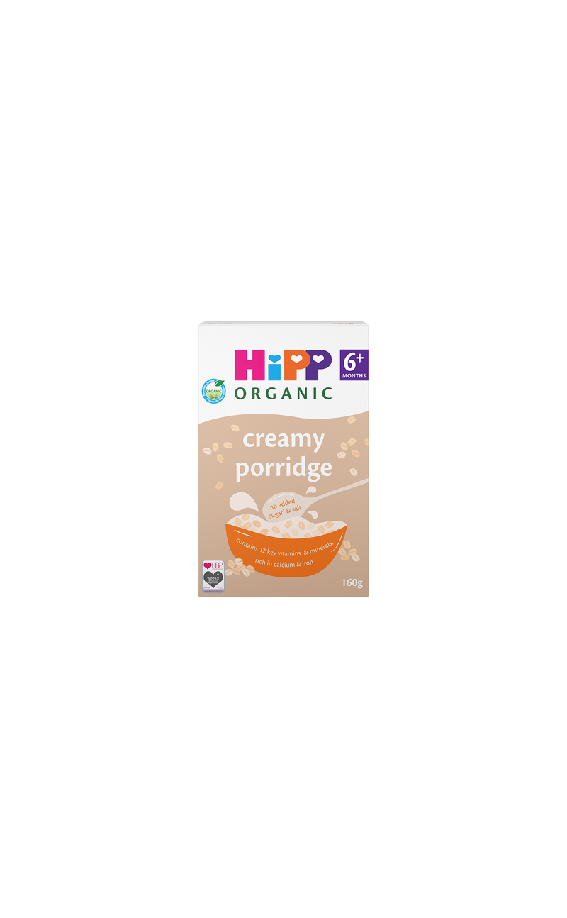 HiPP Organic creamy porridge baby food, UK version