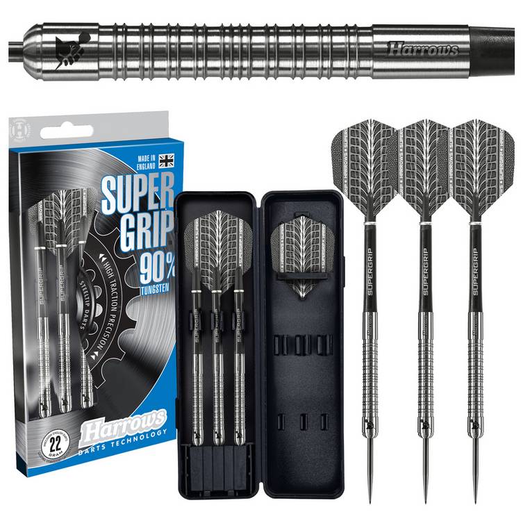 Harrows Supergrip 21g 90% tungsten darts set (British brand)