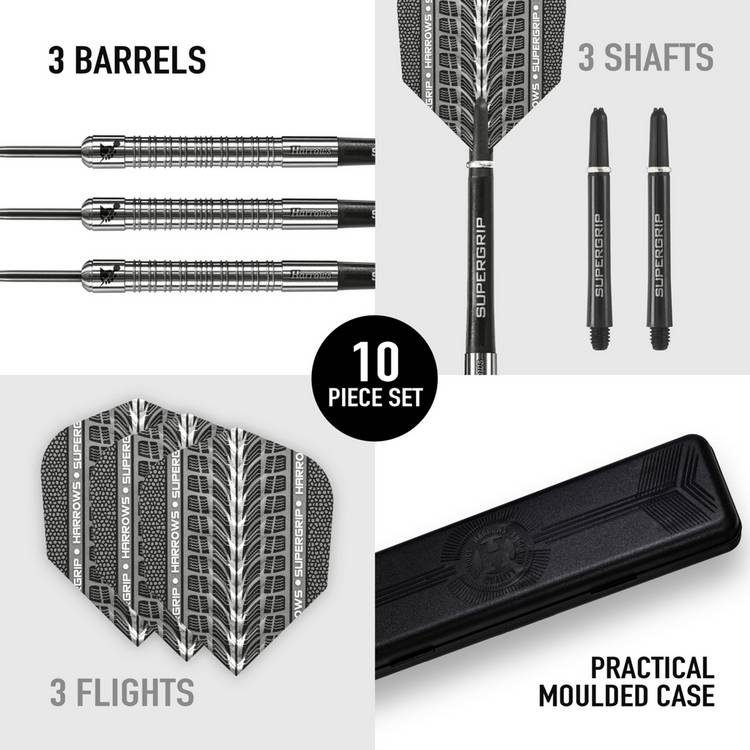Harrows Supergrip 21g 90% tungsten darts set (British brand)