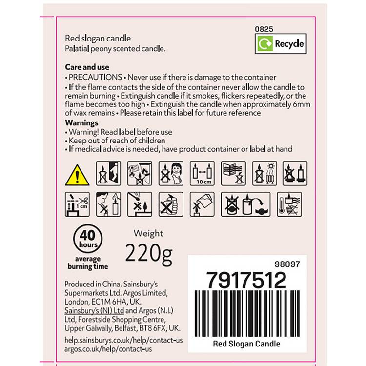Argos Home Looking Hot candle red - British product