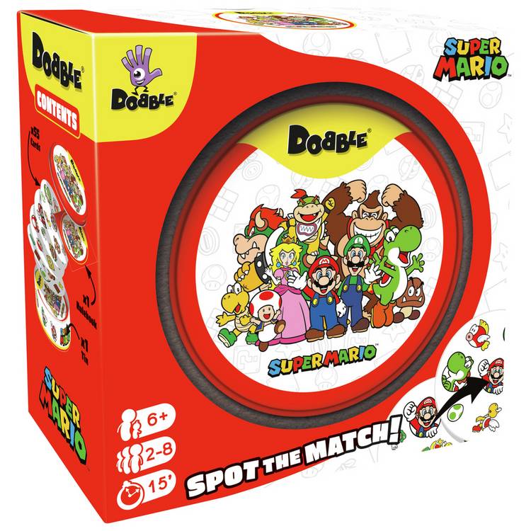 Dobble Super Mario card game in tin box, imported from the UK