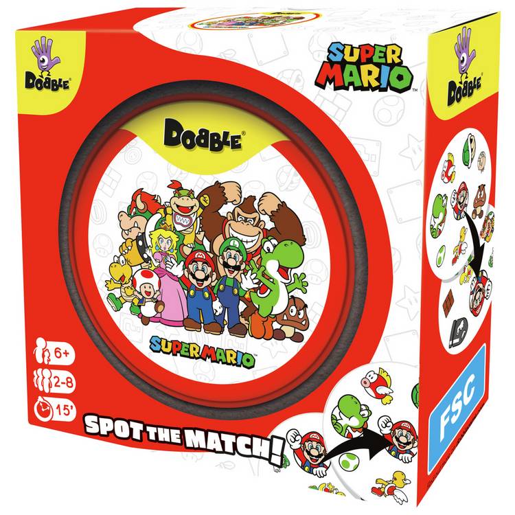 Dobble Super Mario card game in tin box, imported from the UK