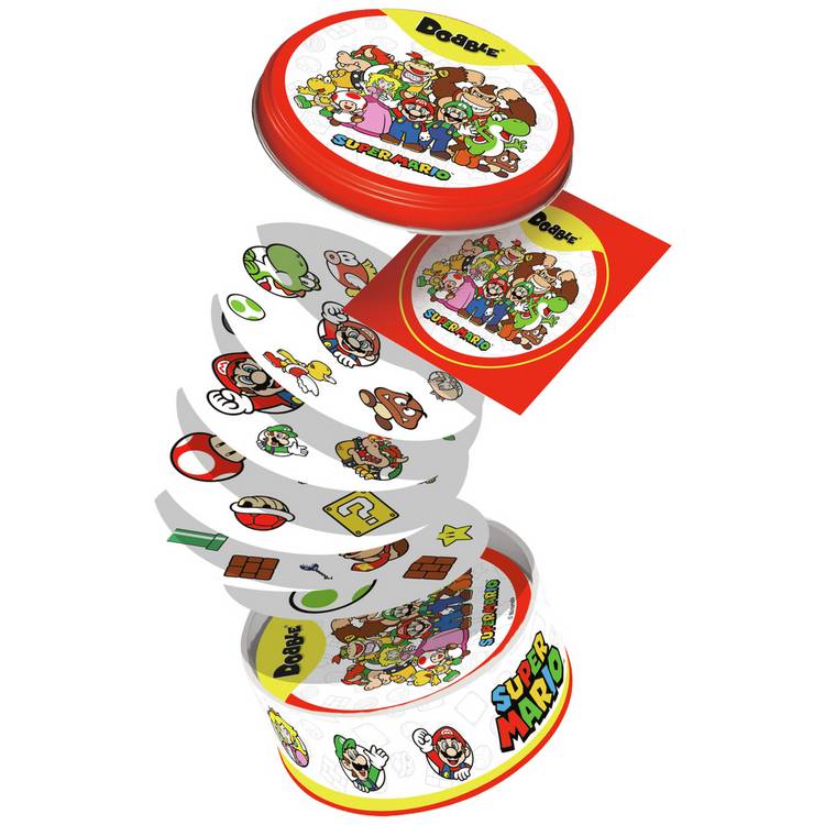 Dobble Super Mario card game in tin box, imported from the UK