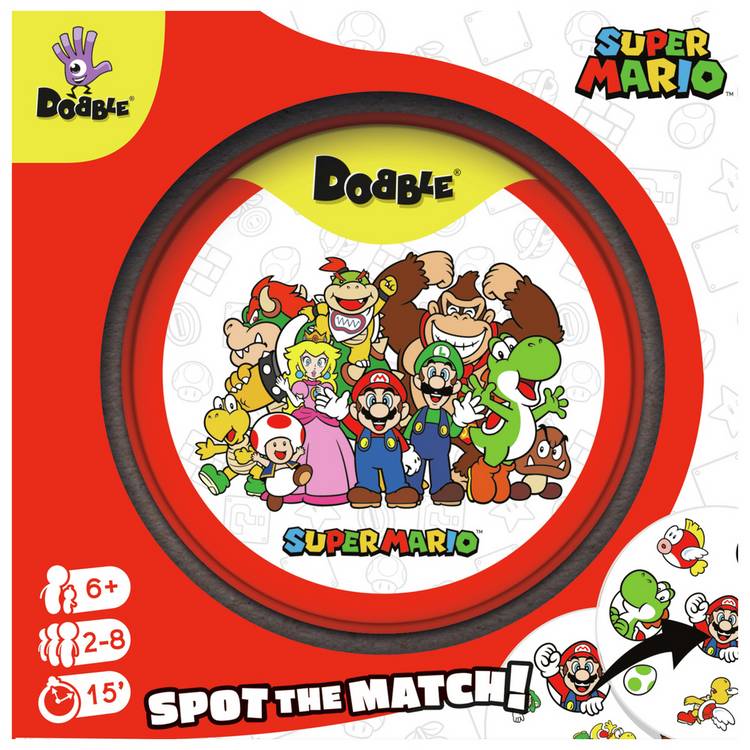 Dobble Super Mario card game in tin box, imported from the UK